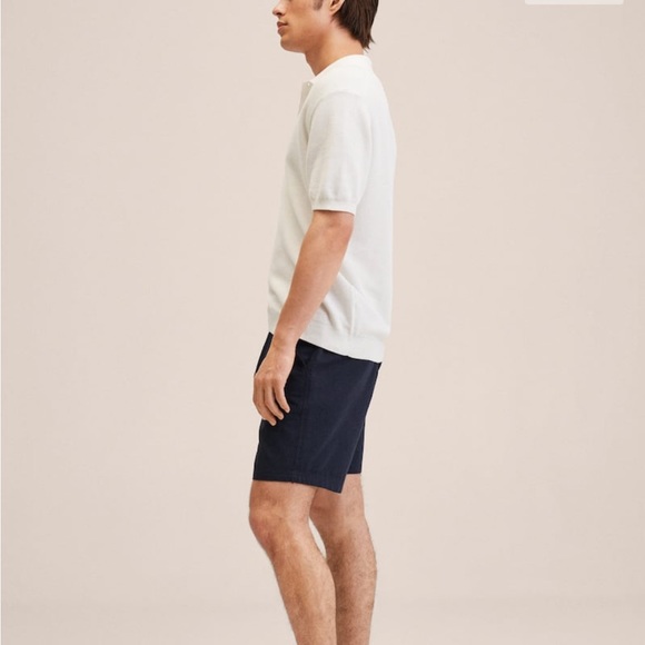 MANGO Drawstring Cotton Linen Bermuda short - NWT - Picture 5 of 10